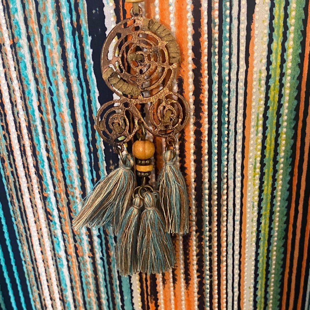 SJS women’s XL multicolored boho Striped Sleeveless Maxi Dress Anthropologie - Picture 6 of 12